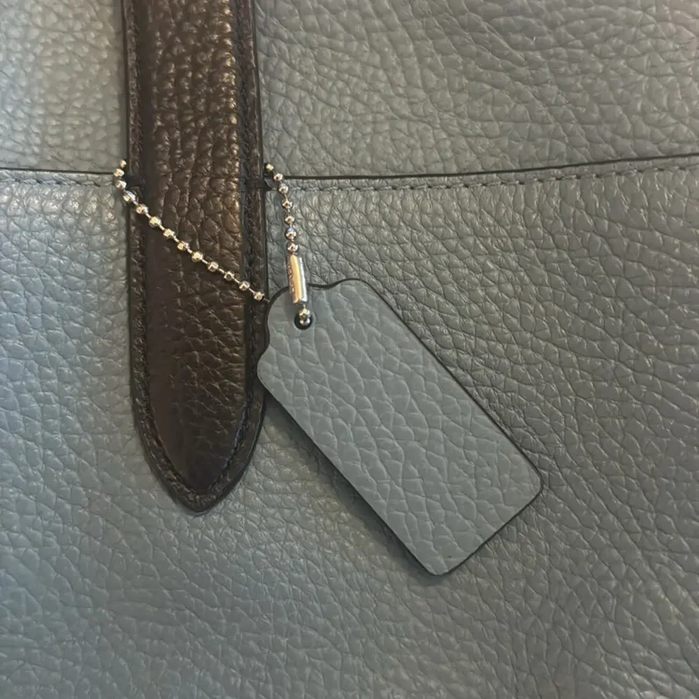 Coach Men’s Teal Black Luxe Hamilton Leather Laptop Bag Briefcase Work Office